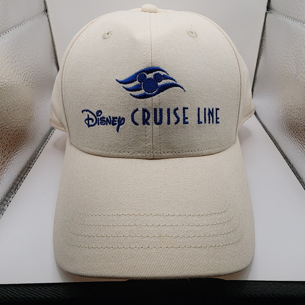 NWOT Disney Cruise Line Hat Adult OSFM Cream Blue Embroidered Cotton Twill Cap